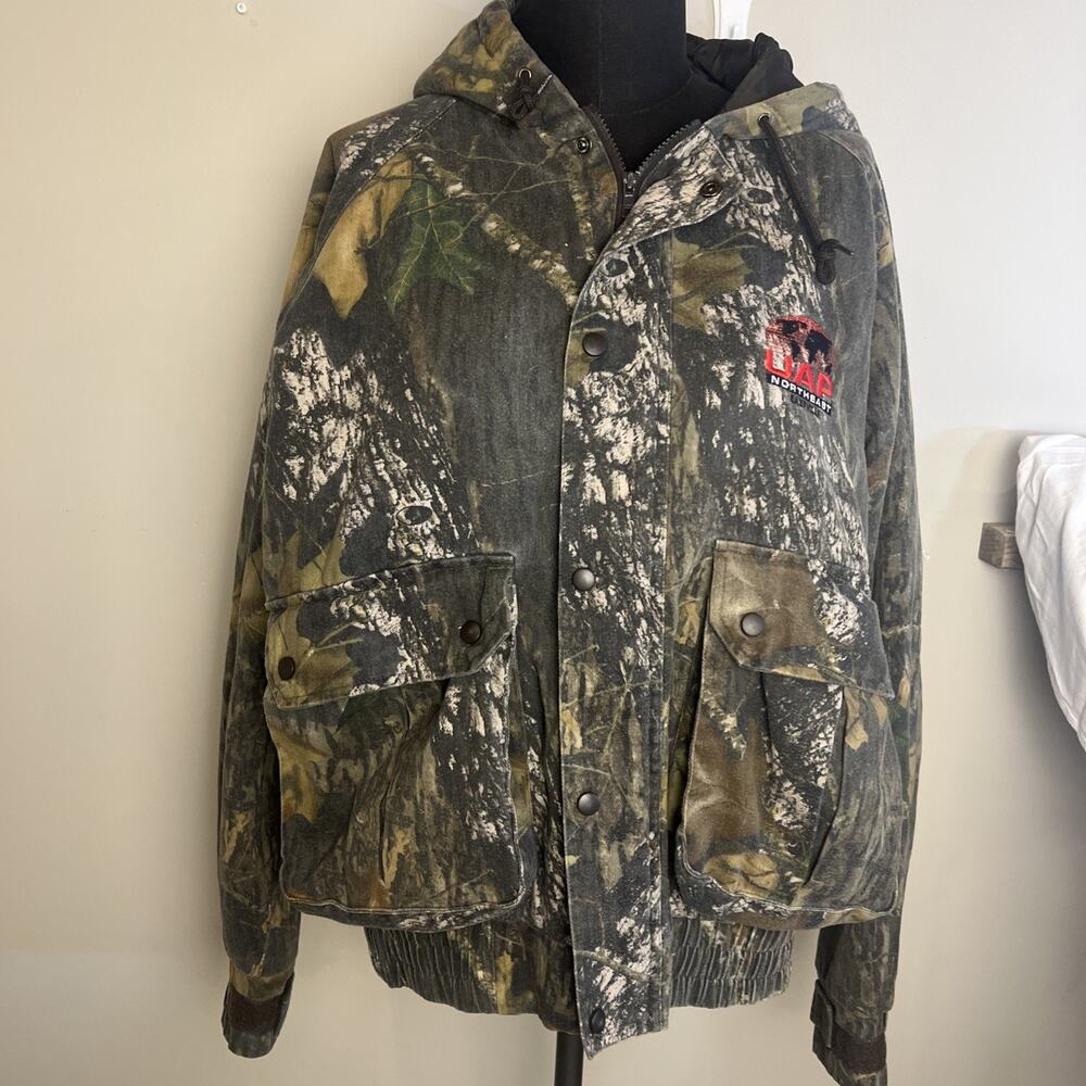 Swingster Workwear Mens XLarge Jacket Quilted Hooded Tree Camo UAP Logo